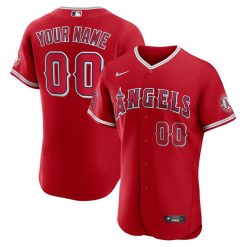 Custom Los Angeles Angels Red Alternate Elite Jersey - All Stitched
