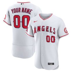 Custom Los Angeles Angels White Home Game Jersey - All Stitched