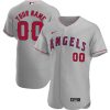 Custom Los Angeles Angels Grey Away Game Jersey - All Stitched