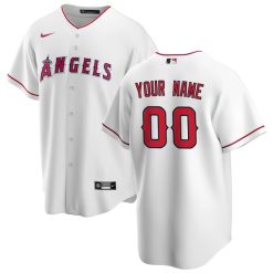 Custom Los Angeles Angels White Home Jersey - All Stitched