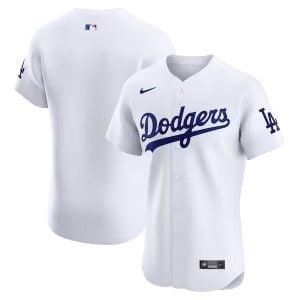 Los Angeles Dodgers Blank White Home Elite Jersey - All Stitched