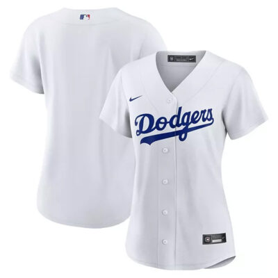 Alternative view of Los Angeles Dodgers Blank White Home Jersey - All Stitched