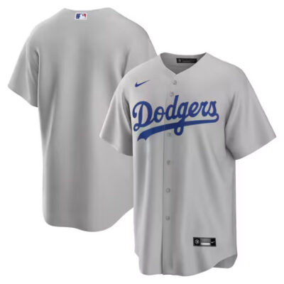 Los Angeles Dodgers Blank Grey Road Jersey - All Stitched