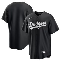 Los Angeles Dodgers Blank Black White Fashion Jersey - All Stitched