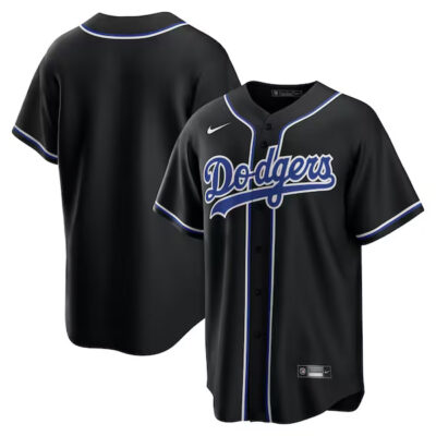 Los Angeles Dodgers Blank Black Fashion Jersey - All Stitched
