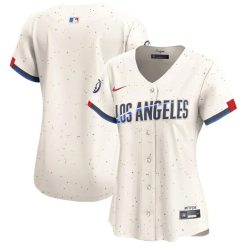 Alternative view of Los Angeles Dodgers Blank Cream City Connect Limited Jersey - All Stitched