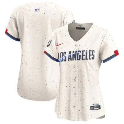 Alternative view of Los Angeles Dodgers Blank Cream City Connect Limited Jersey - All Stitched