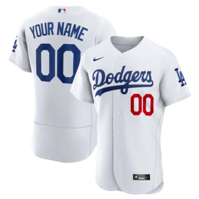 Custom Los Angeles Dodgers White Home Game Jersey - All Stitched