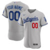 Custom Los Angeles Dodgers Grey Away Game Jersey - All Stitched