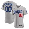 Custom Los Angeles Dodgers Grey Road Game Jersey - All Stitched