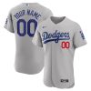 Custom Los Angeles Dodgers Grey Road Elite Jersey - All Stitched