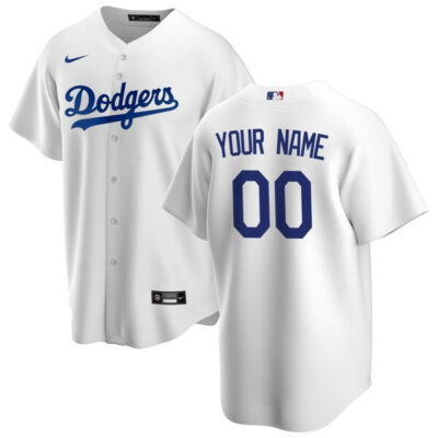 Custom Los Angeles Dodgers White Home Jersey - All Stitched