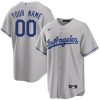 Custom Los Angeles Dodgers Grey Away Jersey - All Stitched