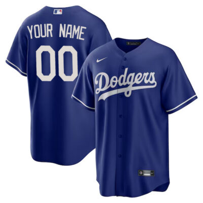 Custom Los Angeles Dodgers Royal Blue Alternate Jersey - All Stitched