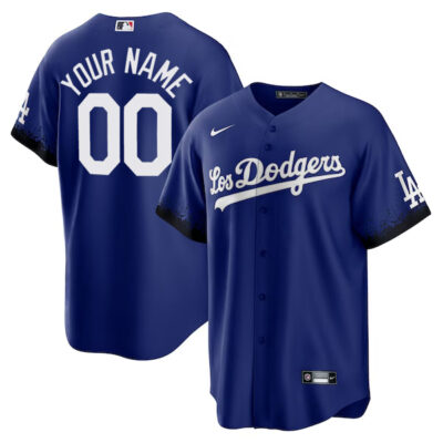 Custom Los Angeles Dodgers Royal Blue City Connect Jersey - All Stitched