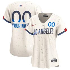 Alternative view of Custom Los Angeles Dodgers Cream City Connect Limited Jersey - All Stitched