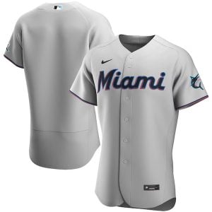 Miami Marlins Blank Grey Road Game Jersey - All Stitched