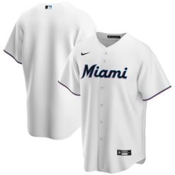 Miami Marlins Blank White Home Jersey - All Stitched