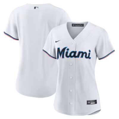 Alternative view of Miami Marlins Blank White Home Jersey - All Stitched