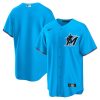 Miami Marlins Blank Blue Alternate Jersey - All Stitched