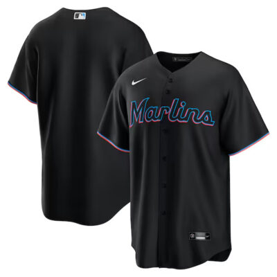 Miami Marlins Blank Black Alternate Jersey - All Stitched