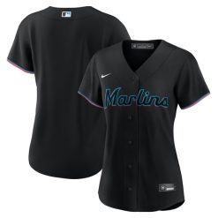 Alternative view of Miami Marlins Blank Black Alternate Jersey - All Stitched