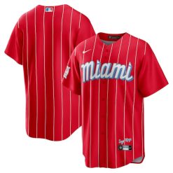 Miami Marlins Blank Red City Connect Jersey - All Stitched