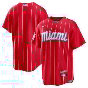 Miami Marlins Blank Red City Connect Jersey - All Stitched