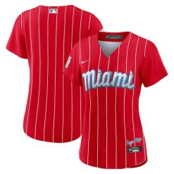 Alternative view of Miami Marlins Blank Red City Connect Jersey - All Stitched