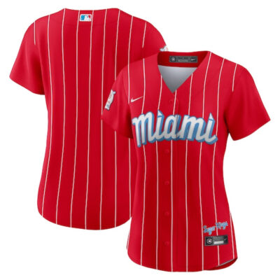 Alternative view of Miami Marlins Blank Red City Connect Jersey - All Stitched