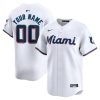 Custom Miami Marlins White Home Limited Jersey - All Stitched
