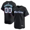 Custom Miami Marlins Black Alternate Limited Jersey - All Stitched