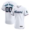 Custom Miami Marlins White Home Elite Jersey - All Stitched