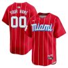 Custom Miami Marlins Red City Connect Limited Jersey - All Stitched