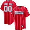 Custom Miami Marlins Red City Connect Jersey - All Stitched
