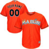 Custom Miami Marlins Orange Alternate Jersey - All Stitched
