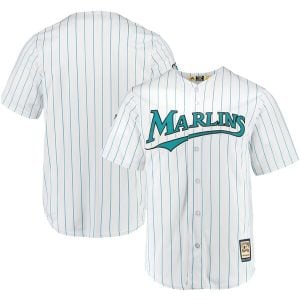 Florida Marlins Blank White Throwback Jersey - All Stitched