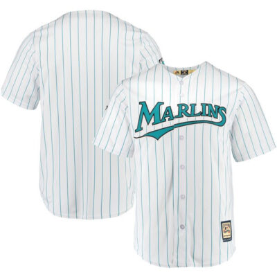 Florida Marlins Blank White Throwback Jersey - All Stitched