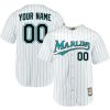 Custom Florida Marlins White Throwback Jersey - All Stitched