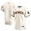 Milwaukee Brewers Blank Cream Home Limited Jersey - All Stitched