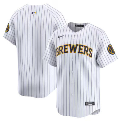 Milwaukee Brewers Blank White Alternate Limited Jersey - All Stitched