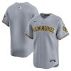 Milwaukee Brewers Blank Grey Away Limited Jersey - All Stitched