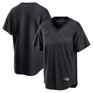 Milwaukee Brewers Blank Triple Black Jersey - All Stitched