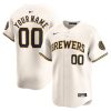 Custom Milwaukee Brewers Cream Home Limited Jersey - All Stitched
