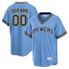 Custom Milwaukee Brewers Powder Blue Cooperstown Throwback Jersey