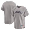 New York Yankees Blank Grey Cooperstown Throwback Limited Jersey - All Stitched