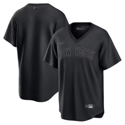 New York Yankees Blank Triple Black Fashion Jersey - All Stitched