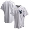 New York Yankees Blank White Cooperstown Throwback Jersey - All Stitched