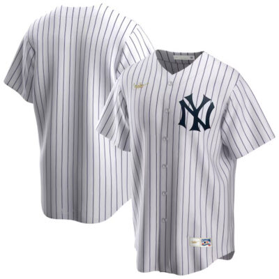 New York Yankees Blank White Cooperstown Throwback Jersey - All Stitched
