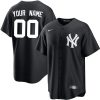 Custom New York Yankees Black White Jersey - All Stitched